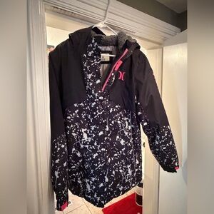 Hurley Black and Pink Kids Jacket